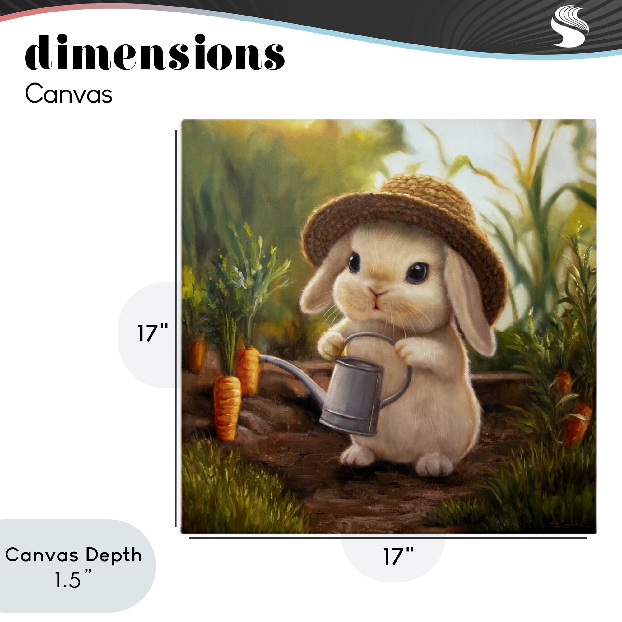 Stupell Industries Bunny with Carrot Garden Canvas Wall Art, design by Lucia Heffernan