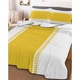 thumbnail image 3 of Quilts Twin Size Bedding Set, Yellow Geometric Lightweight Quilted Comforter, Modern Striped Abstract Art Aesthetics Soft Reversible Bedspread Coverlet with Pillow Covers for All Season, 68" x 86", 3 of 7