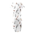 thumbnail image 4 of Été jusqu'à 65 % de Rabais Iumwxz Robes à Manches Courtes Col Rond pour Femmes Tunique Décontractée Robes Maxi Amples Robe à Imprimé Floral Robes d'Été Robes Élégantes pour Mariage Fête, 4 of 6