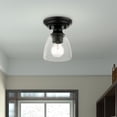 thumbnail image 5 of Livex Lighting Montgomery 1-Light Metal & Glass Flush Mount in Black, 5 of 7