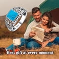 thumbnail image 5 of SISGEM Natural Turquoise Rings for Women 925 Sterling Silver Turquoise Ring Great Christmas Boho Turquoise Jewelry for Women ，Size 9, 5 of 7