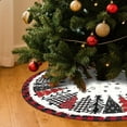 thumbnail image 7 of Red and Black Buffalo Plaid Christmas Tree Skirt Holiday Decoration Xmas Winter Holiday Tree Mat Base Cover for Home Party Indoor Outdoor Decorations (Red 5, 30"), 7 of 7