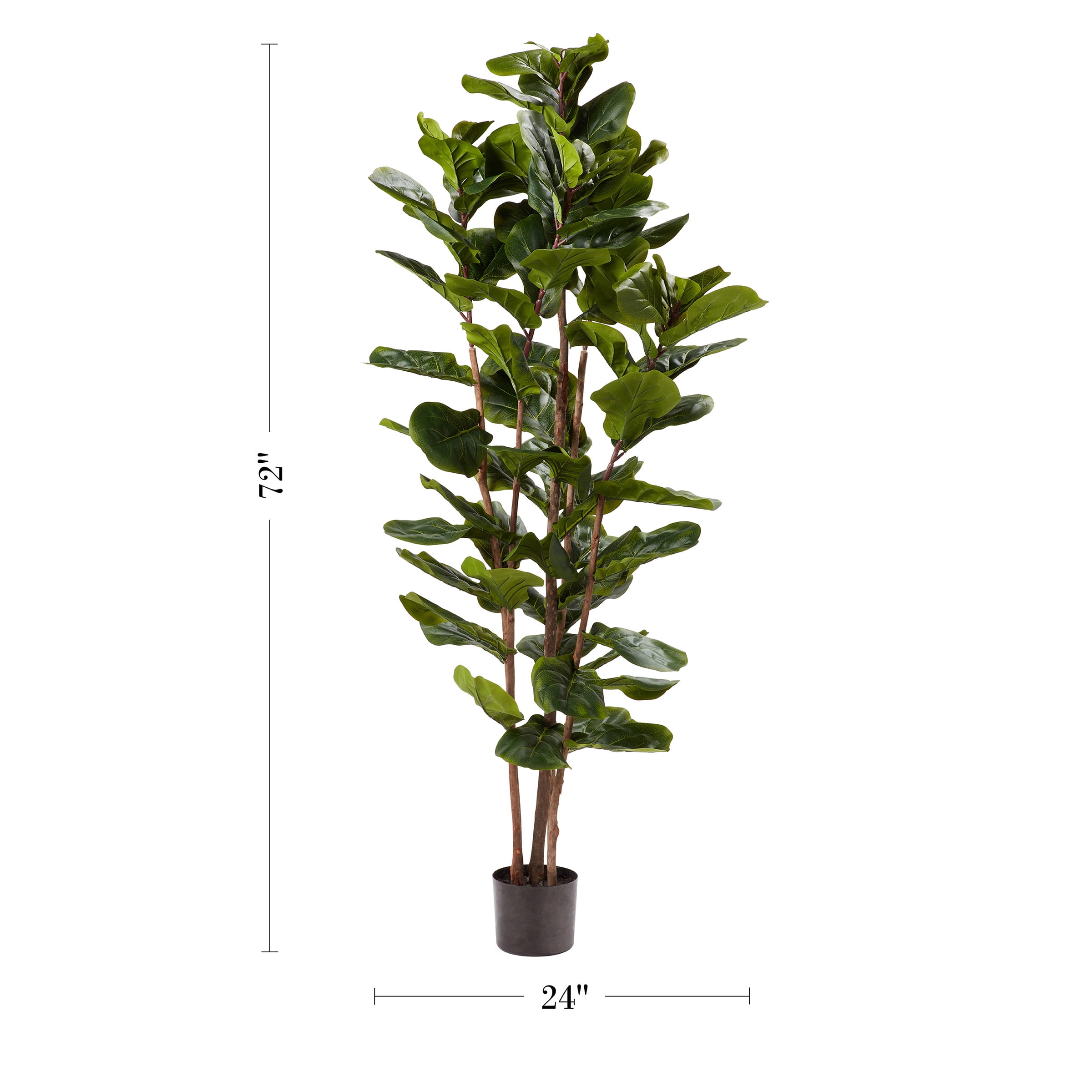 Artificial Fiddle Leaf Fig Tree-72"" Faux Plant in Pot with Natural Feel Leaves-Realistic