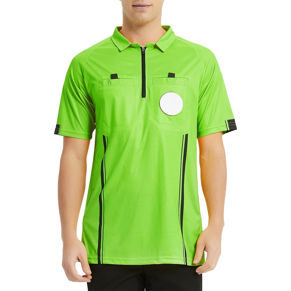 Soccer Referee official Jersey Sports shirt zipper blue green yellow black red 