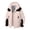 Pink, variant on Men's Color Block Loose Casual Warm Windproof Waterproof Long-Sleeve Outerwear With Detachable Hood Leisure Oversize Jackets for Men