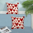 thumbnail image 5 of Valentine Pillow Covers 18x18 Set Of 2 Romantic Red Pink Love Heart Decorative Throw Pillow Covers Valentine''s Day Wedding Mother''s Day Anniversary Linen Cushion Cover Decoration For Couch Sofa, 5 of 6