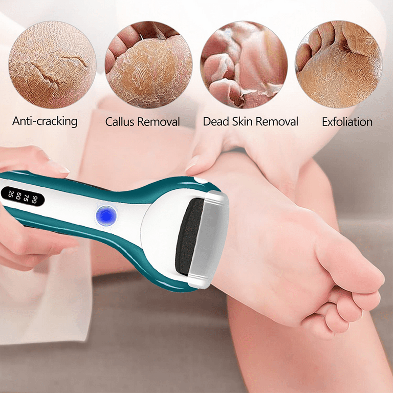 Premium Photo  Female feet and electric foot scrubber or massage