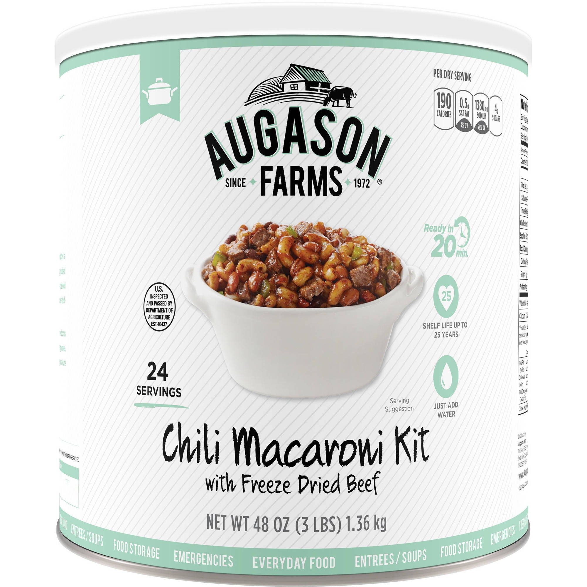 Augason Farms Ready Cuisine Chili Macaroni with Freeze Dried Beef Kit, 3 lbs by Generic