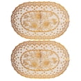 thumbnail image 1 of Juego de posavasos y manteles individuales de PVC con diseño de glamour dorado para decoración de cocinas ovaladas para bodas y restaurantes, 1 of 8