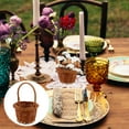 thumbnail image 4 of WEAVILUX 4Pcs Portable Brown Woven Flower Basket Hand-Made Decorative Storage for Home Use, 4 of 8