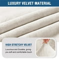 thumbnail image 3 of Velvet Accent Chair Cover, Set of 2 High Stretch Armless Chair Covers for Living Room Luxury Thick Velvet Chair Slipcovers Modern Furniture Protector with Elastic Bottom, Machine Washable(Ivory), 3 of 7