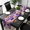 thumbnail image 5 of Purple Spring Floral Table Runner Cotton Linen 48 Inch Holiday Dresser Scarves, Flowers Summer Botanical Abstract Art Tablerunner for Kitchen Coffee Dining Bedroom Dinner Scarf Décor 13''x48'', 5 of 9