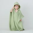 thumbnail image 2 of Hjtefg Hooded Baby Poncho - Absorbent Muslin Bath Towel with Cape Sleeves, Quick-Dry Swim Cover-Up for Toddler Beach & Pool,Color: Green Size: One Size, 2 of 5