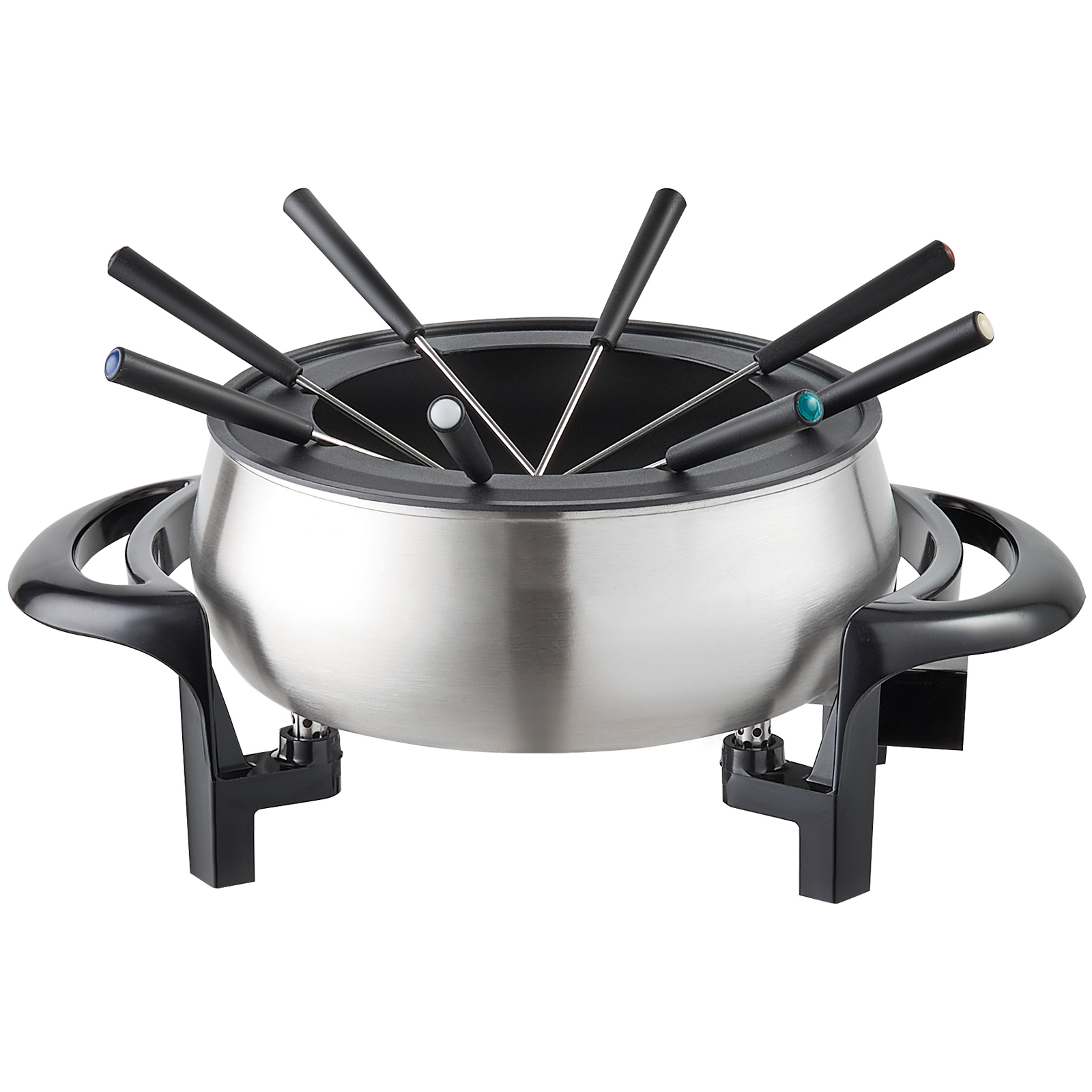 VEVOR 3 qt Electric Fondue Pot Set Chocolate and Cheese Melting Warmer Silver