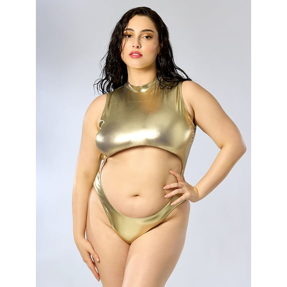 Hot Girl Summer by Megan Thee Stallion Women's Dipped in Gold One-Piece, Sizes XS-XXL