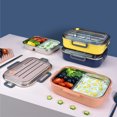 thumbnail image 3 of Stainless Steel Insulated Lunch Box Student School Lunch Box Tableware Bento Food Container Storage Breakfast Boxes Plastic Drop Plastic Blue, 3 of 6