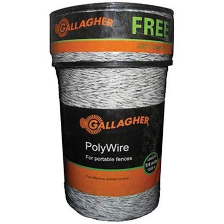 Gallagher G620300 Electric Polywire Fence Combo Roll, 1312-Feet (+ 328' FREE) WHITE
