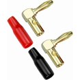 thumbnail image 3 of 12 Pcs 90 Degree Banana Plugs, 4mm Pure Copper Gold Plated L Shape Banana Connectors for Speaker Cable, Audio/Video Receivers, 3 of 4