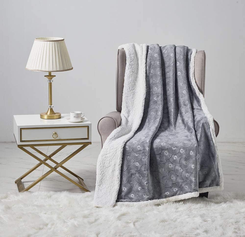 Louvre Sherpa Überwurf Decke Fleece kuschelig warm Überwurf für Stuhl, Sofa 50"x60" - Bild 5 von 8
