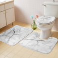 thumbnail image 2 of White Marble Bath Mat 3 Piece Bathroom Rug Set, Modern Geometric Abstract Minimalist Crack Non Slip Bath Rug Contour Mat and Toilet Lid Cover, Absorbent Shower Mats Soft Bath Rugs and Mats Sets, 2 of 8