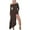 Brown, variant on qolati Women's Off Shoulder Cocktail Dresses Elegant Long Sleeve Bodycon Irregular Hem Party Club Dress Basic Ruffle Trim Wedding Long Maxi Dress