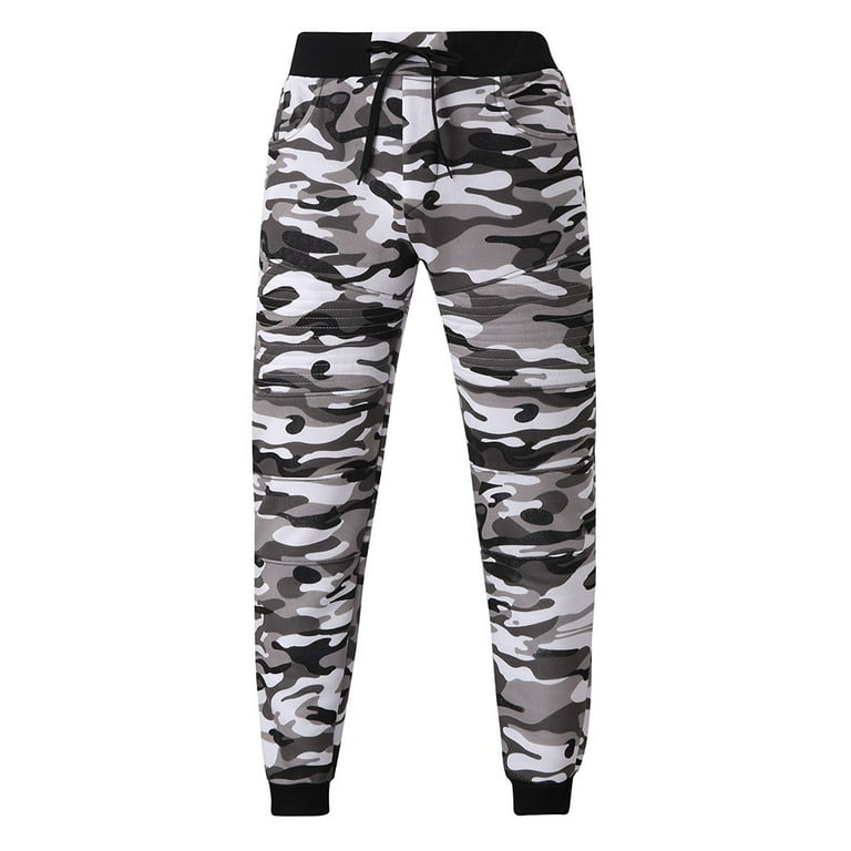 Jacenvly Cargo Pants for Men Clearance Long Cargo Pants Elastic Waisted  Pocket Camo Men'S Pants Fashion Sport Camouflage Bandage Casual Loose Pant  