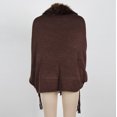 thumbnail image 3 of Sweater Coat for Women Zpanxa Women's Faux Fur Collar for Winter Coat, Winter Faux Fur Shawl Cover Up, Casual Knit Cardigan Sweater Outwear with Pocket Coffee One Size, 3 of 4