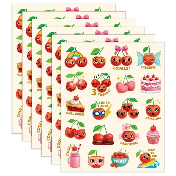 Teacher Created Resources Cherry Smelly Stickers, 120 Per Pack, 6 Packs