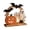 A, variant on Halloween Wooden Ghost Tabletop Sign, Moon Arch Ghost Pumpkin Witch Skull Horse Carriage Boo Ville Wooden Centerpiece Decor