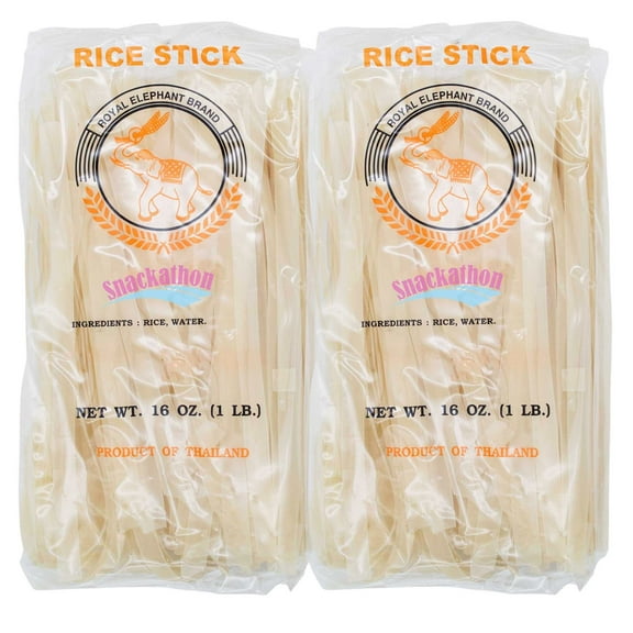 Wide Thai Rice Stick Noodles Xl (1cm) Pack of 2 (16 Ounce each)