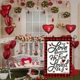 thumbnail image 2 of Rdsfhsp Valentines Day Linen Garden Flags 12x18 inch Double Sided Welcome Valentine's Day House Party Decorations for Outdside Yard, 2 of 5