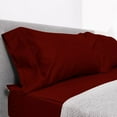 thumbnail image 2 of DNG Creations 5 Piece Zipper Sheet Set - Include (1 Elastic Fitted Sheet , 1 Base Sheet has Zipper, 1 Flat Sheet And 2 Pillowcase) 8 Inch Deep Pocket ( Solid Burgundy - Twin XL ), 2 of 7