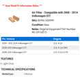 thumbnail image 2 of Air Filter - Compatible with 2008 - 2014 Volkswagen GTI 2009 2010 2011 2012 2013, 2 of 2