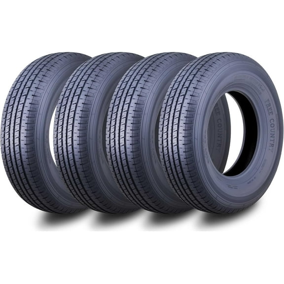 Free Country New PremiumST225/75R15 10 Ply Load Range E w/Featured Side Scuff Guard Trailer Radial Tires, Set of 4