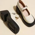 thumbnail image 3 of French, platform, genuine leather, Mary Jane women's shoes, thick heels, small leather shoes., 3 of 4