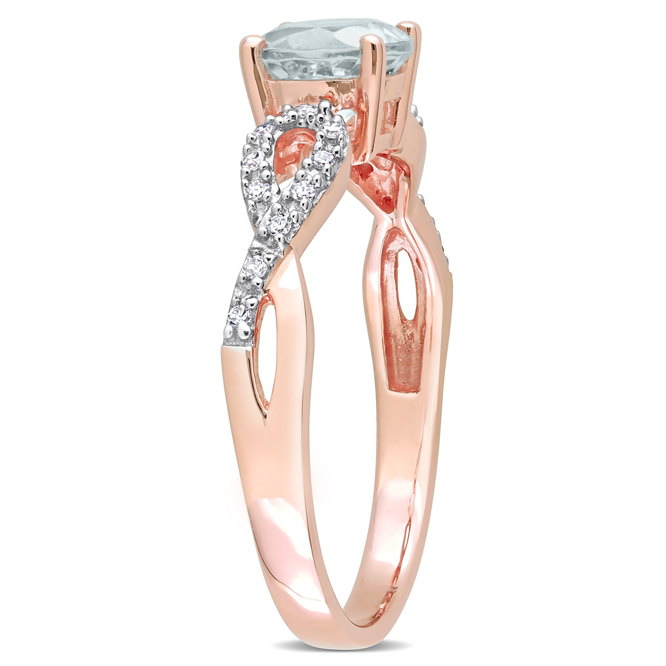 Everly Women's Aquamarine 10k Rose Gold Ring