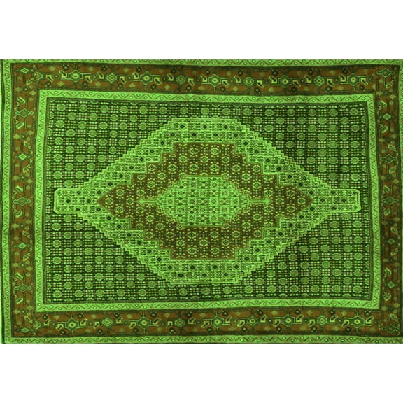 Ahgly Company Indoor Rectangle Persian Green Traditional Area Rugs, 5' x 7'
