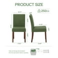 thumbnail image 3 of EOP Modern Upholstered Parsons Dining Chairs Set of 2, Line Fabric Farmhouse Kitchen Chairs, High-Back Dining Side Chairs with Solid Wood Legs for Dinner, Restaurant, Green, 3 of 9