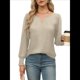 thumbnail image 3 of Blusas de Larga para Mujer, Blusas Informales de Negocios, Elegantes, para el Trabajo, la Oficina, Camisas Holgadas de Verano, Conjuntos de Moda 2025 Albaricoque M, 3 of 8