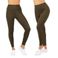 thumbnail image 2 of Zuvelli High Waist Yoga Pants with Side-Pockets, Workout and Running Activewear for Women, High Waisted Tummy Control, Non-See-Through 4 Way Stretch Leggings - Green, S, 2 of 7