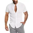 thumbnail image 1 of Camisa De Lino Hombre Caballero Moda Casual Italia, 1 of 8