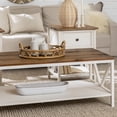 thumbnail image 4 of Walker Edison Modern Farmhouse Distressed White Accent Table Set, 4 of 9