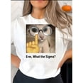 thumbnail image 1 of Women's Fun & Quirky Graphic Tee - Casual Crew Neck Short Sleeve T-Shirt, Stretchy Polyester Blend, Machine Washable - Perfect for Summer, 1 of 6