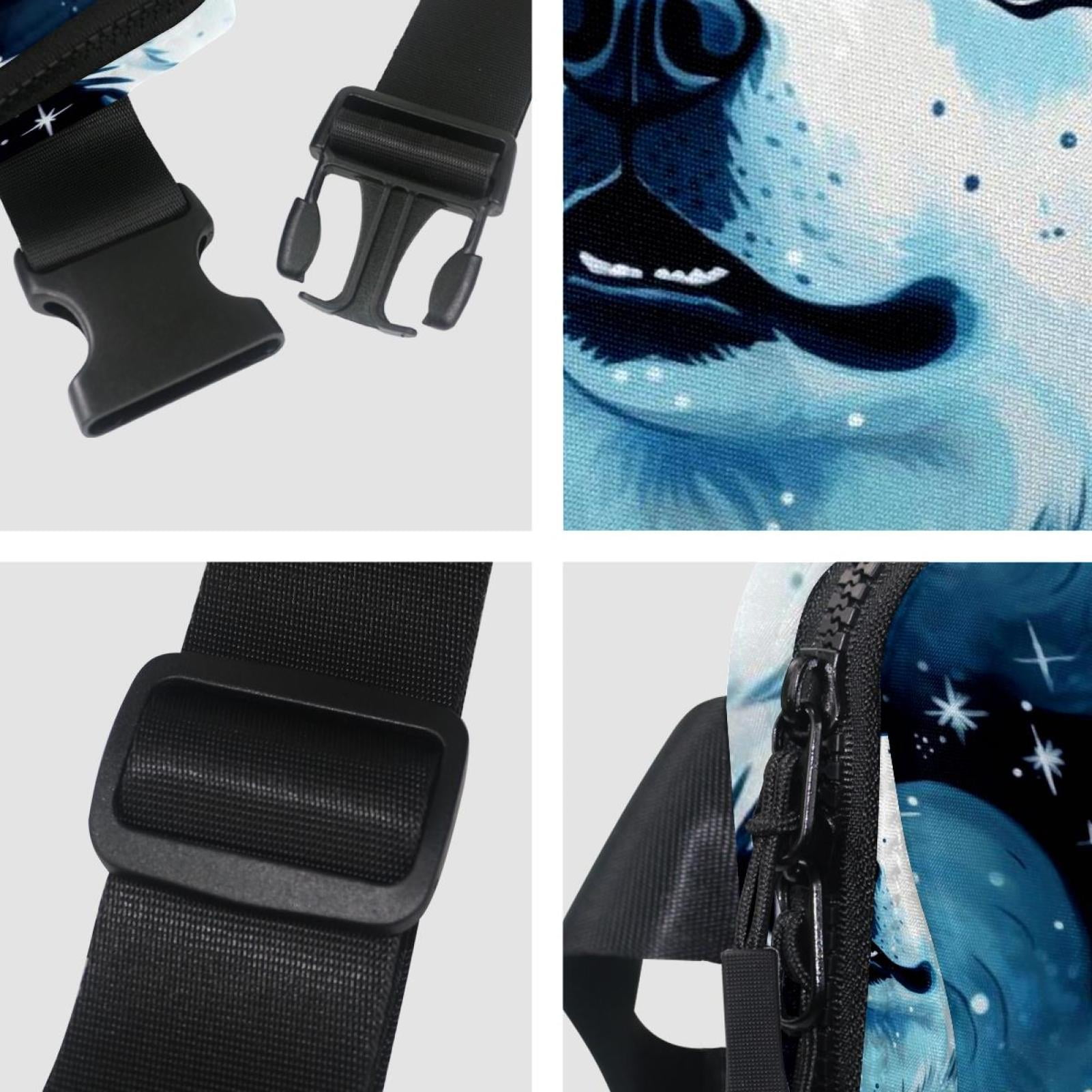 Starry sky polar bear Lightweight, Adjustable Fanny Pack with Extension Strap - Unisex Crossbody Bag & Waist Bag