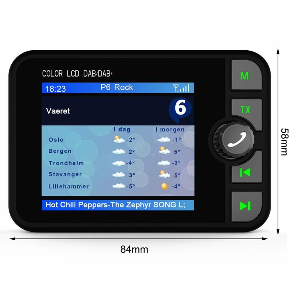 Receiver Car DAB Digital Radio Adapter with LCD Display AUX Interface Support FM Transmitter BT Music - Walmart.com