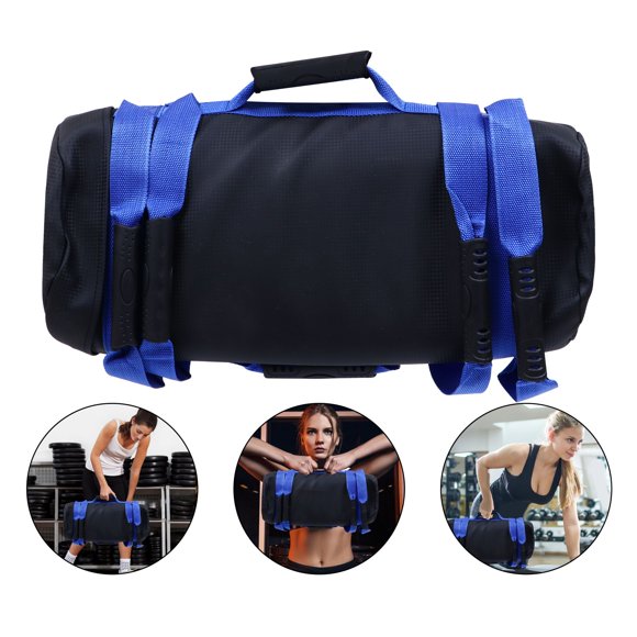 OULII Fitness Sandbag Blue Durable Weight Training Bag with Handles for Muscle Building and Endurance