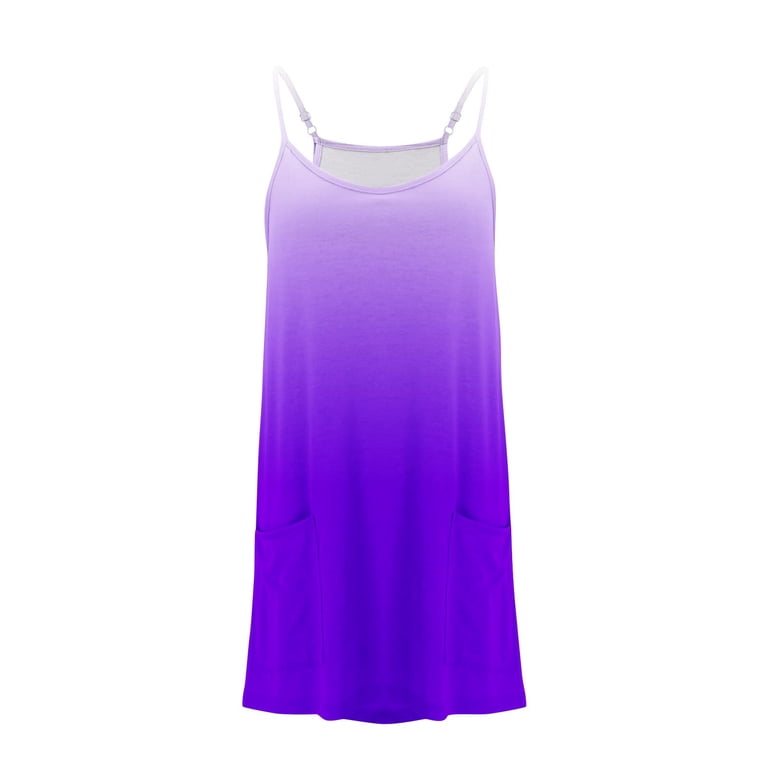 Atoguta Size 5t-14 8Th Grade Dance Dresses for Teen Girls Casual Summer Straps Romper Dresses Tennis Dresses With Pockets Purple, Girl's, Size: 11-12