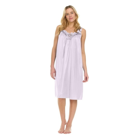 Xingpeng Nightgowns for Women Beige One Size Womens Pajamas Nightgowns for Women Sleeveless Satin Silk Nightshirt for Women Wide Strap Plus Size