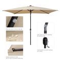 thumbnail image 4 of Outdoor Patio Umbrella 10 Ft x 6.5 Ft Rectangular with Crank Weather Resistant UV Protection Water Repellent Durable 8 Sturdy Aluminuim Ribs with Push Button Tilt&Crank, Market Outdoor Table Umbrella, 4 of 7