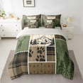thumbnail image 7 of Manfei Green Rustic Bedding King Size, Jungle Adventure Bed Set, Farmhouse Hunting Reversible Bedding Sets King Size, Breathable Room Decor, 7-Piece, 7 of 7